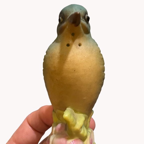 Blue Bird Floral Salt Shaker Made in Japan Sculpture Blue Pink Green Yellow - Picture 3 of 15